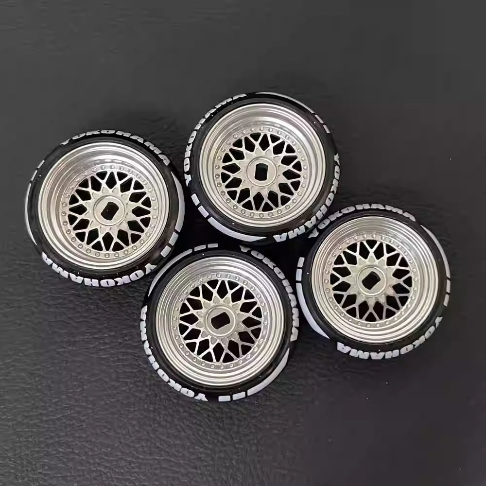 TG New BBS 20mm Metal Wheel Hub & Drift Tires for MINIZ, DRZ, MINI-Q, TRC, ArtTG, MK3