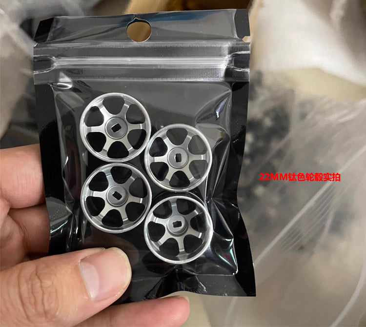 Metal Wheel Hub w/ Logo & Drift Tires for MINI-Q AWD, ATR, XRX, DRZ, GLA, AMZ