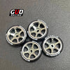 TG Racing RWD Drift Tires & TE37 Wheel Hub Set (6-Spoke) for 1/24 RWD/AWD Frames