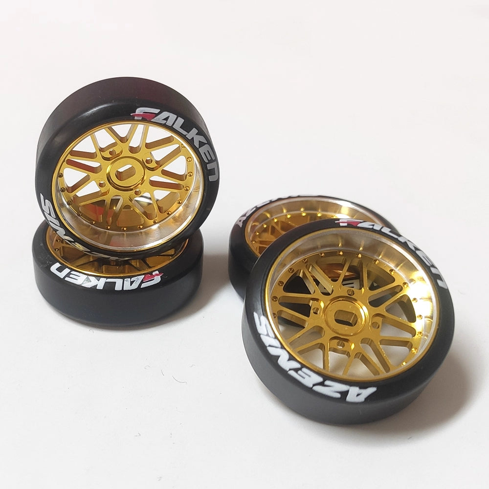 TG Racing Metal Wheel Hub & Drift Tire Combo for RWD Drift Mini RC (MINI-Z, TRC, ArtTG, DB)