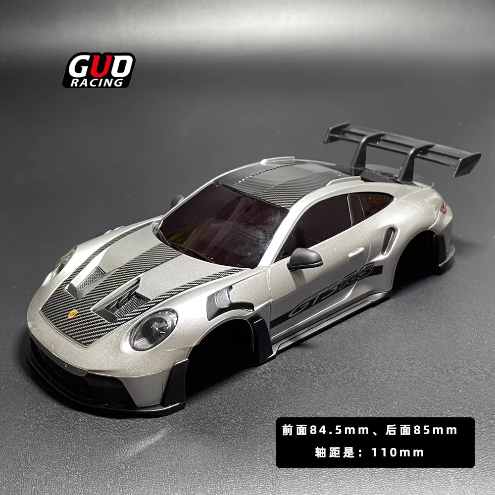 TG Racing 1/24 Porsche Style ABS Hard Body Shell - 110mm Wheelbase for Mini-Z, SZ, and Micro Drift Chassis