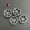 TG Racing RWD Drift Tires & TE37 Wheel Hub Set (6-Spoke) for 1/24 RWD/AWD Frames
