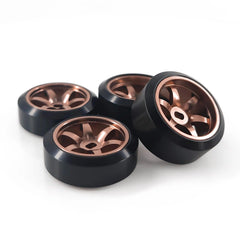 High Precision Metal TE37 Wheel Hub & Drift Tires for MINI-Z, MINI-Q, AMZ, XRX, DRZ