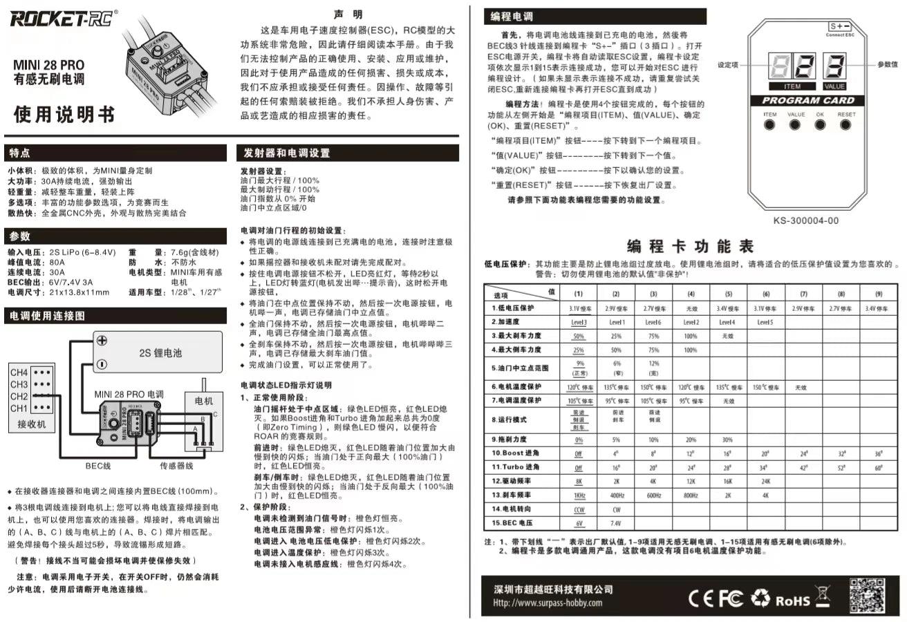 ROCKET Mini 1525 Sensored Brushless Motor & ESC Combo for 1/24-1/28 Mini Drift RC
