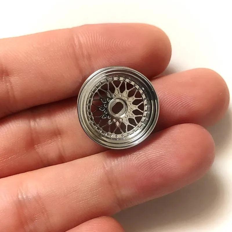 TG Racing BBS 20mm Metal Wheel Hub RC Car 1/28 for Mosquito Car MINI-Z BZ3 MA030 AWD DRZ GLA XRX MA Unique Bright Silver