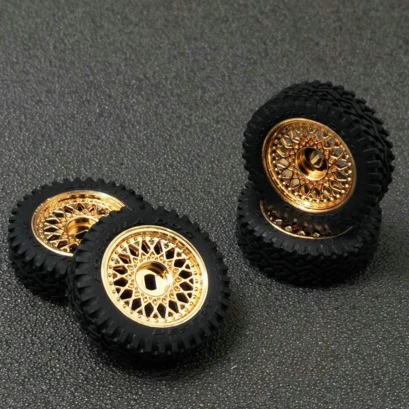 4PCS Rubber RC Racing Hub Tyre Set for Wltoys 1/28 1/24 AWD RWD Mini Q D Remote Control Car Upgrade Part Acessorios