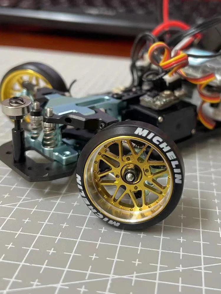 Novo 2Pcs 22mm Hub De Roda De Metal para 1/28 1/24 Modelo RC Mosquito Carro MINI-Q Wltoys K989 284131 TG RACING Upgrade Parts