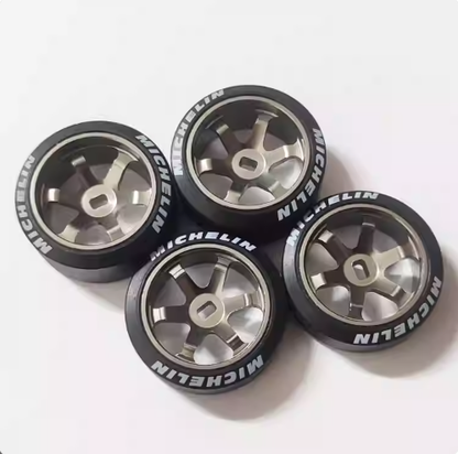 20mm 6-Spoke TE37 Metal Wheel Hubs for Kyosho MINI-Z, MINI-Q, GLA, WLtoys K969