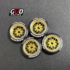 TG 20mm 5-Star Wheel Hub & Drift Tire Combo for 1/24 AWD Mini-Z