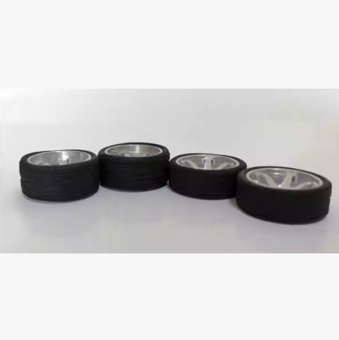 High Precision Metal TE37 Wheel Hub & Drift Tires for MINI-Z, MINI-Q, AMZ, XRX, DRZ