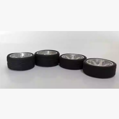 High Precision Metal TE37 Wheel Hub & Drift Tires for MINI-Z, MINI-Q, AMZ, XRX, DRZ