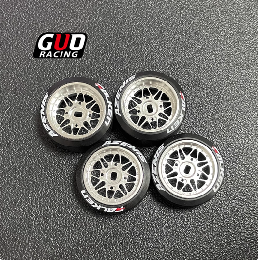 TG 20mm 5-Star Wheel Hub & Drift Tire Combo for 1/24 AWD Mini-Z
