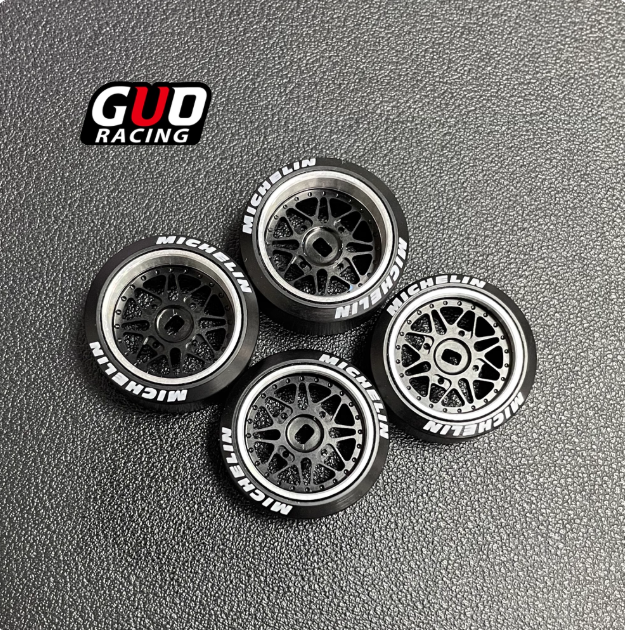 TG 20mm 5-Star Wheel Hub & Drift Tire Combo for 1/24 AWD Mini-Z