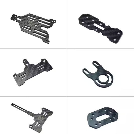 TG Racing Carbon Fiber Chassis Parts: Front Plate, Upper Deck, Motor Mount, Stealth Magnetic Mount