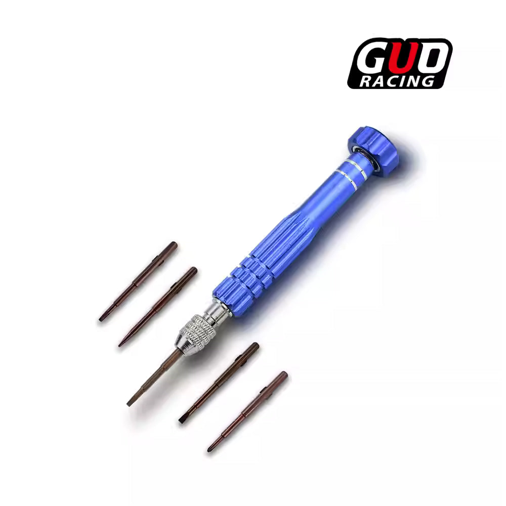 TG Racing 5-in-1 Mini RC Tool Kit: Flat, Phillips, Hex Screwdrivers (1.5, 1.3, 0.9mm)
