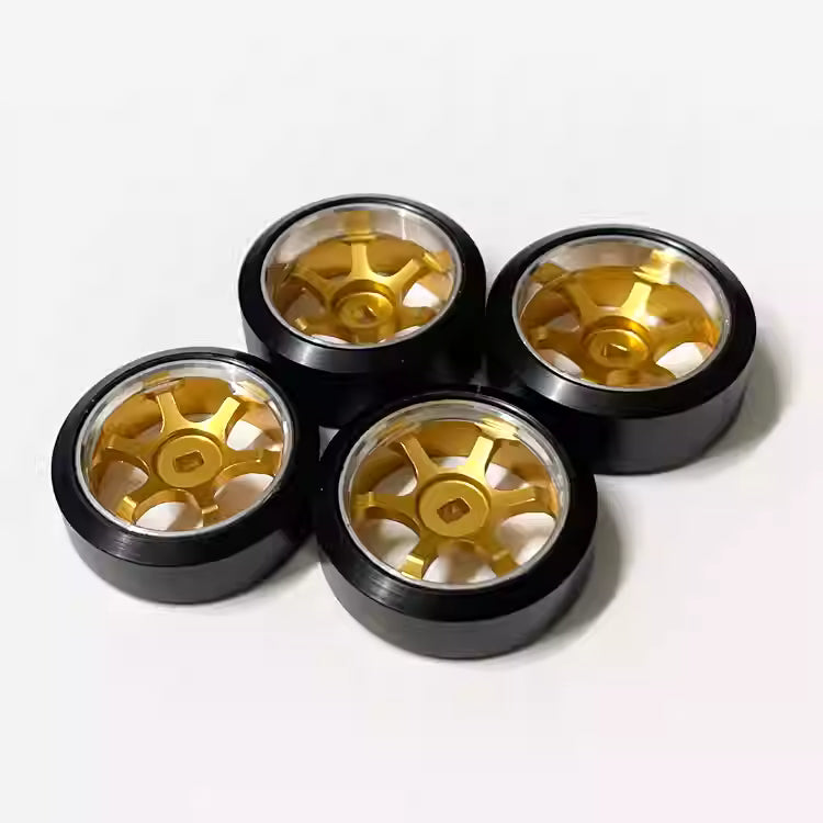 New TE37 Metal Wheel Hub & Drift Tires for MINI-Q, HGD1, MINI-Z, DRZ, K969