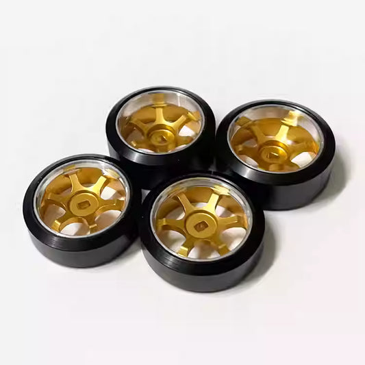 New TE37 Metal Wheel Hub & Drift Tires for MINI-Q, HGD1, MINI-Z, DRZ, K969