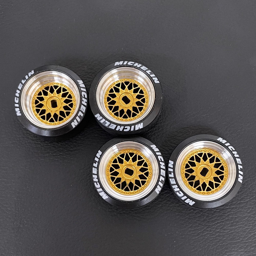 20mm BBS Mesh Metal Wheel Hub & Drift Tires for MINI-Z AWD, TRC, D24, TG RWD Drift