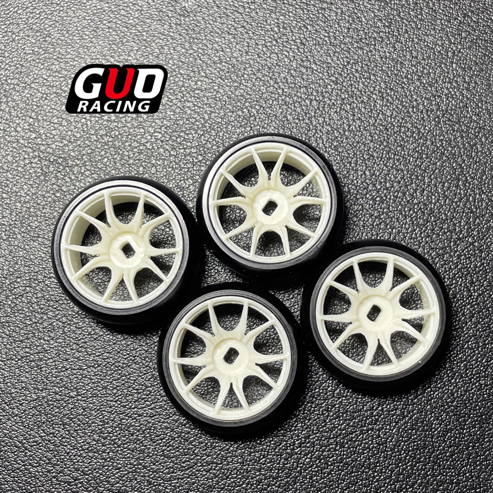 Kyosho Mini-Z AWD, HGD1, MINI-Q, K989 "Ghost Claw" 20mm Plastic Wheel Hub & Drift Tires