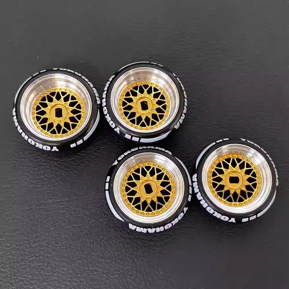 TG New BBS 20mm Metal Wheel Hub & Drift Tires for MINIZ, DRZ, MINI-Q, TRC, ArtTG, MK3