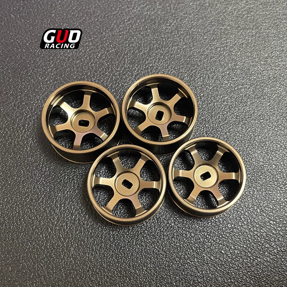 TG Racing 22mm Metal TE37 Wheel Hub Logo & High-Performance POM Drift Tires for RWD Mini RC
