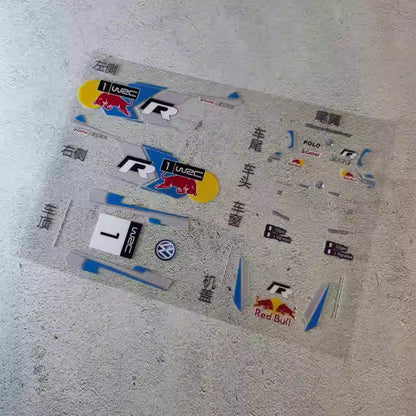 1/28 LD2801 Polo Body Decal Set (Red Bull Livery) - UV Transfer Sticker for Mini RC