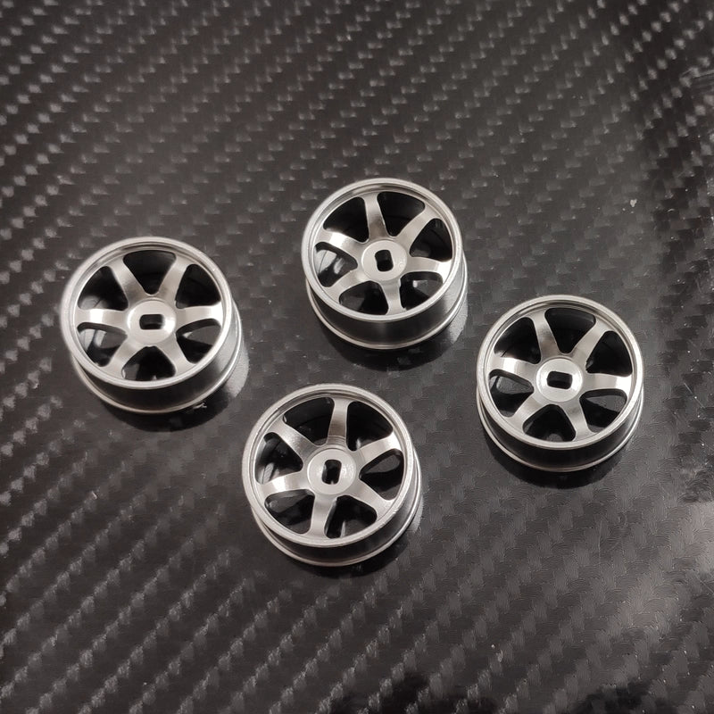 6-Spoke Metal Wheel Hubs for MINI-Z AWD, AMZ, MINI-Q, AMR, GLA, IW04, WLtoys