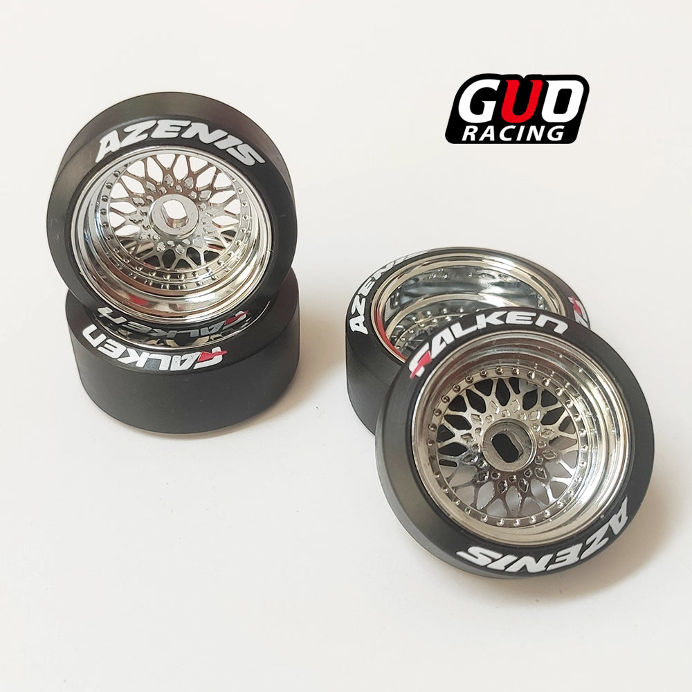 New BBS 20mm Metal Wheel Hub & Drift Tires for MINIZ, DRZ, MINI-Q, TRC, ArtTG, MK3