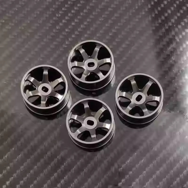 6-Spoke Metal Wheel Hubs for MINI-Z AWD, AMZ, MINI-Q, AMR, GLA, IW04, WLtoys