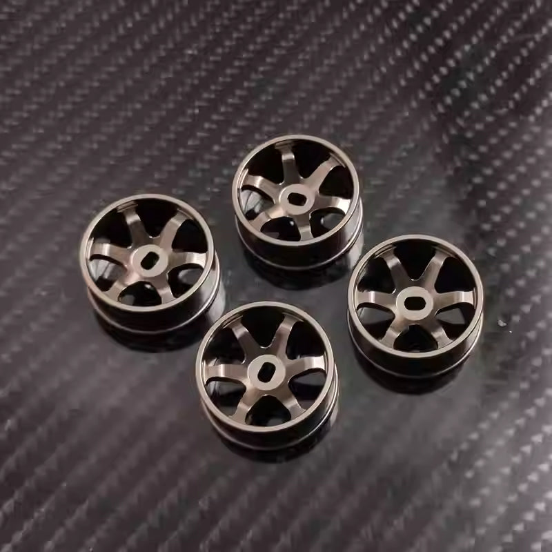 6-Spoke Metal Wheel Hubs for MINI-Z AWD, AMZ, MINI-Q, AMR, GLA, IW04, WLtoys