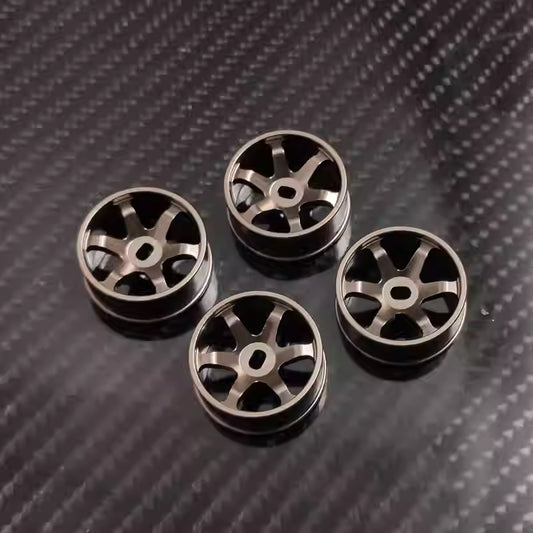 6-Spoke Metal Wheel Hubs for MINI-Z AWD, AMZ, MINI-Q, AMR, GLA, IW04, WLtoys