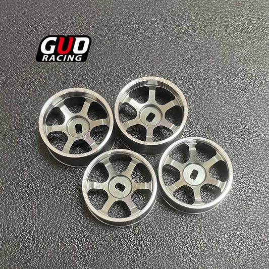 TG Racing RWD Drift Tires & TE37 Wheel Hub Set (6-Spoke) for 1/24 RWD/AWD Frames