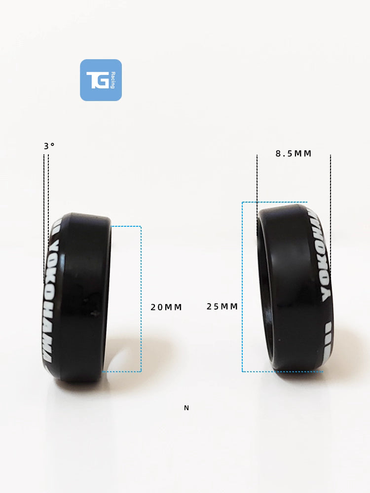 TG Racing 1/24 1/28 Super Hard Smooth Gradient Camber Drift Tires (MINI-Z, DB)