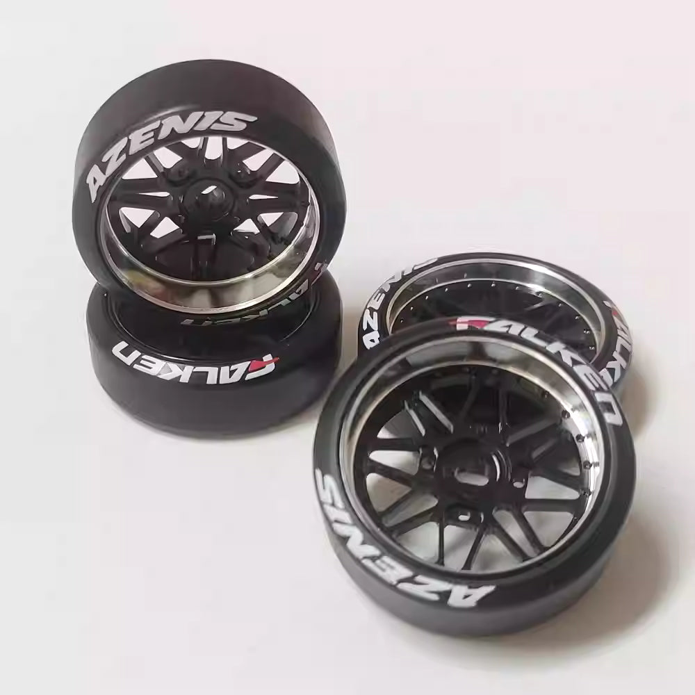 TG Racing Metal Wheel Hub & Drift Tire Combo for RWD Drift Mini RC (MINI-Z, TRC, ArtTG, DB)
