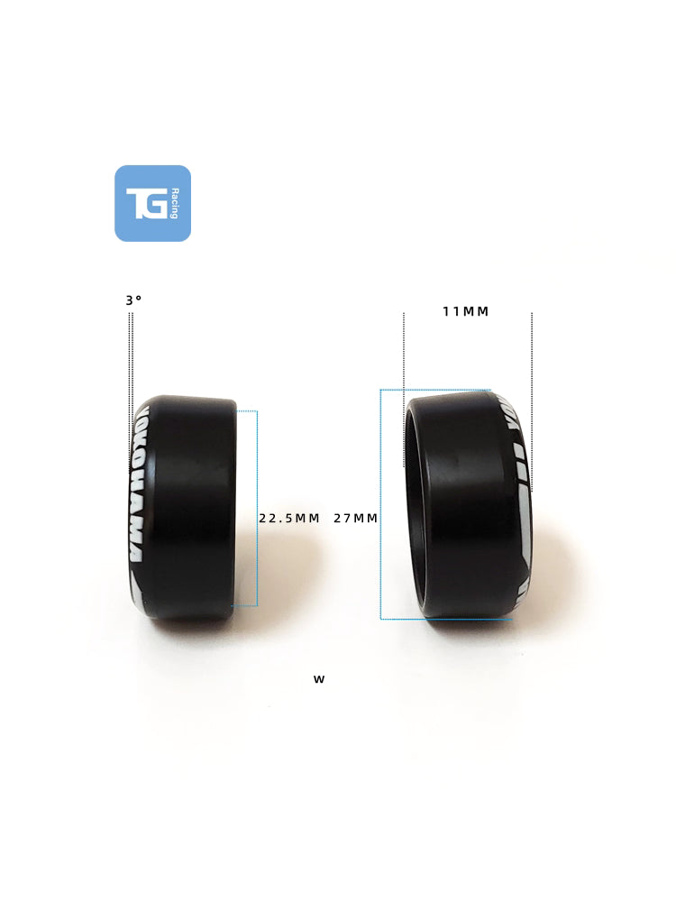 TG Racing 1/24 1/28 Super Hard Smooth Gradient Camber Drift Tires (MINI-Z, DB)