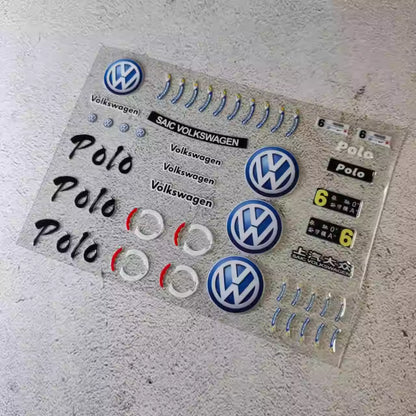 1/28 LD2801 Polo Body Decal Set (Red Bull Livery) - UV Transfer Sticker for Mini RC