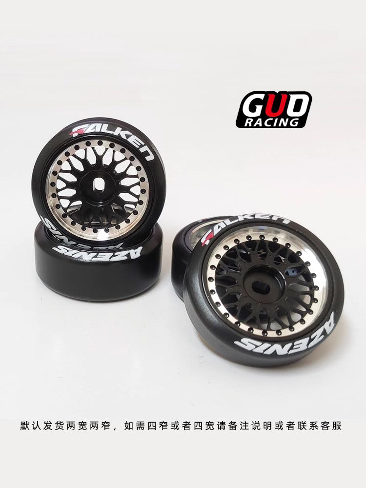 22mm Metal Wheels & Drift Tires Set for Kyosho MINI-Z (AWD/MA020), DRZ, HGD1, XRX, and 1/28 Micro RC Cars