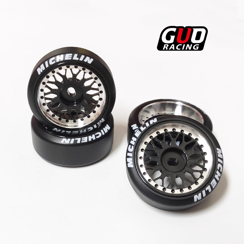 TG Racing 22mm Metal Wheel Hub & Drift Tires for 1/24 1/28 AWD, RW00, HGD1, WLtoys K969