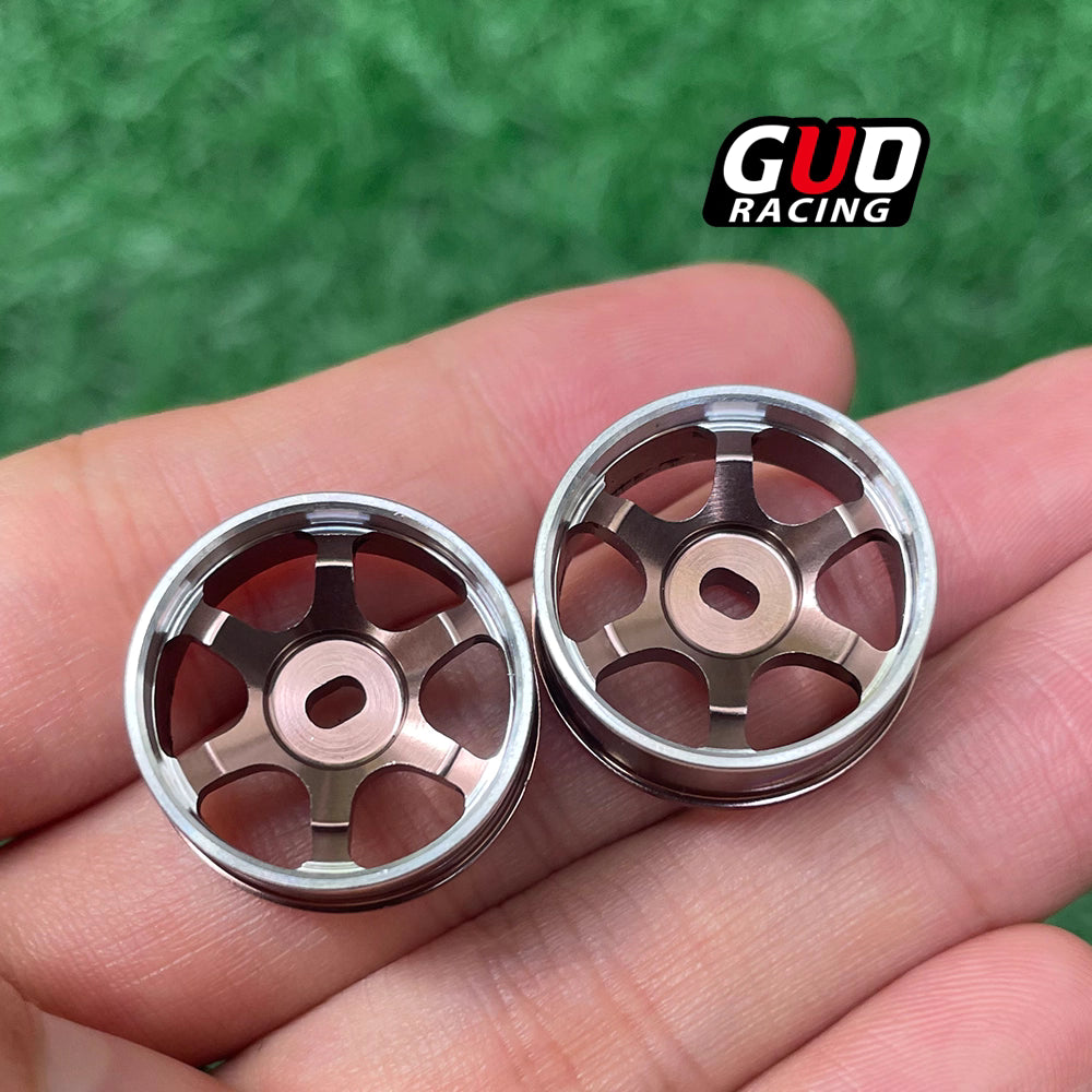 TG 20mm Classic TE37 Deep Dish Metal Wheel Hubs (Bronze/Bright Titanium) for 1/24 1/28 Mini RC