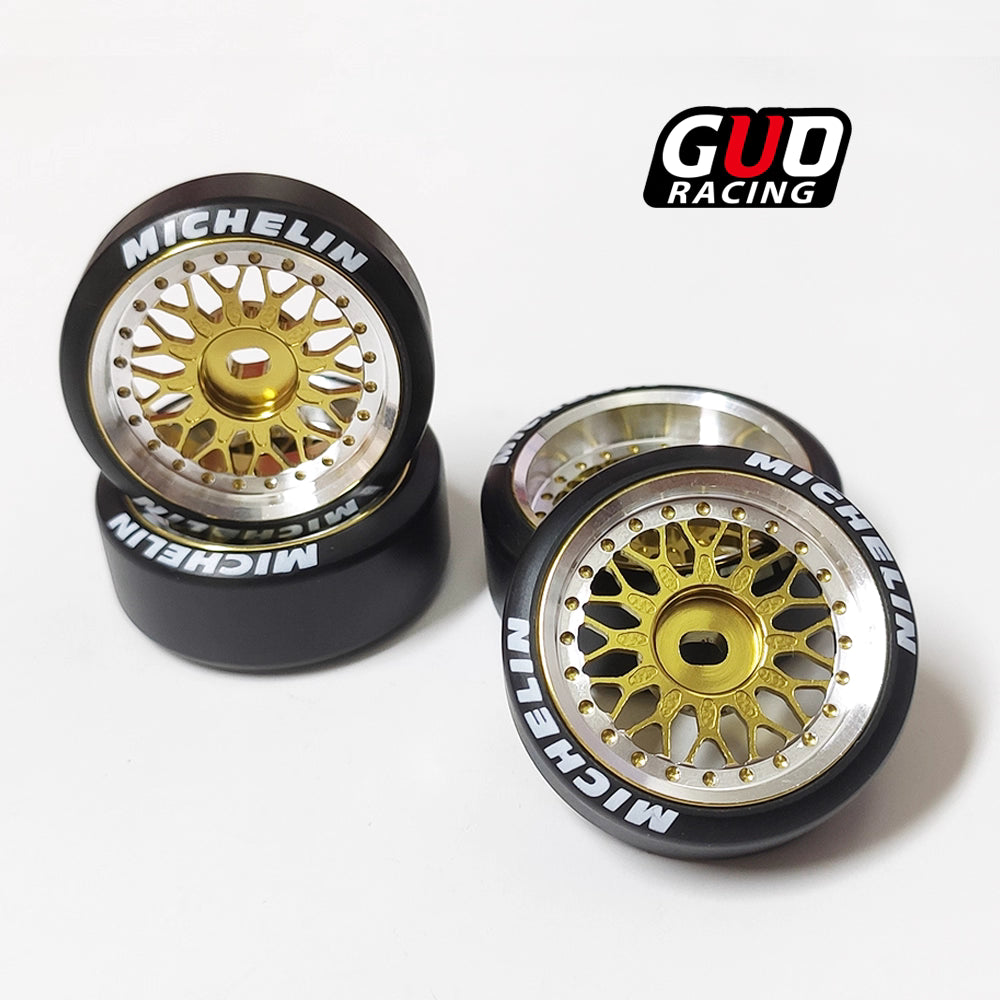 TG Racing 22mm Metal Wheel Hub & Drift Tires for 1/24 1/28 AWD, RW00, HGD1, WLtoys K969