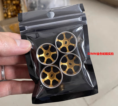 Metal Wheel Hub w/ Logo & Drift Tires for MINI-Q AWD, ATR, XRX, DRZ, GLA, AMZ