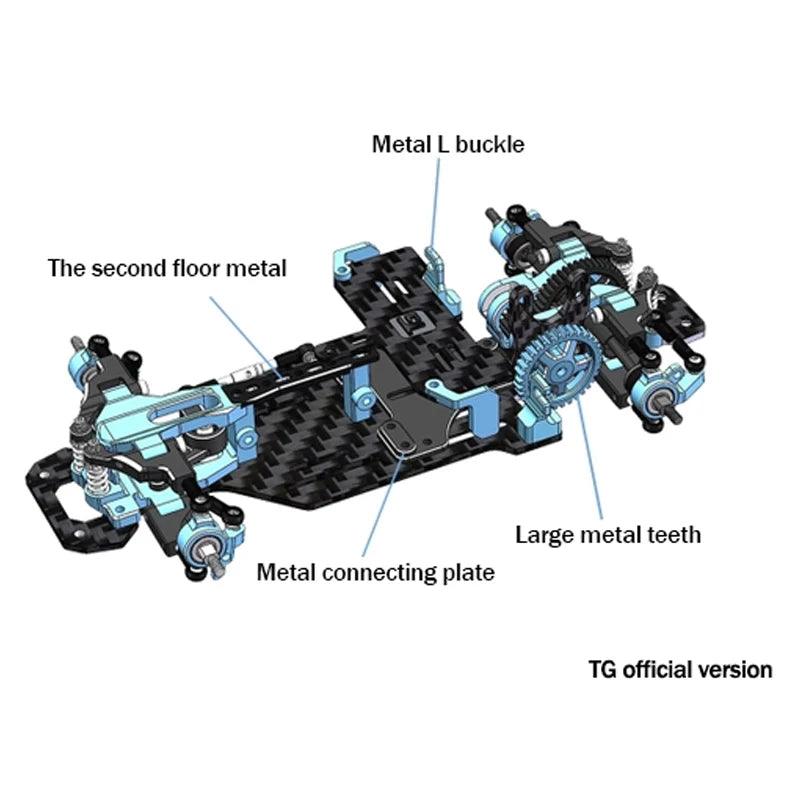 TG RACING RC Car RWD REar-drive Drift Racing Frame 1/24 1/28 Remote Control Vehicle An empty frame has been assembled