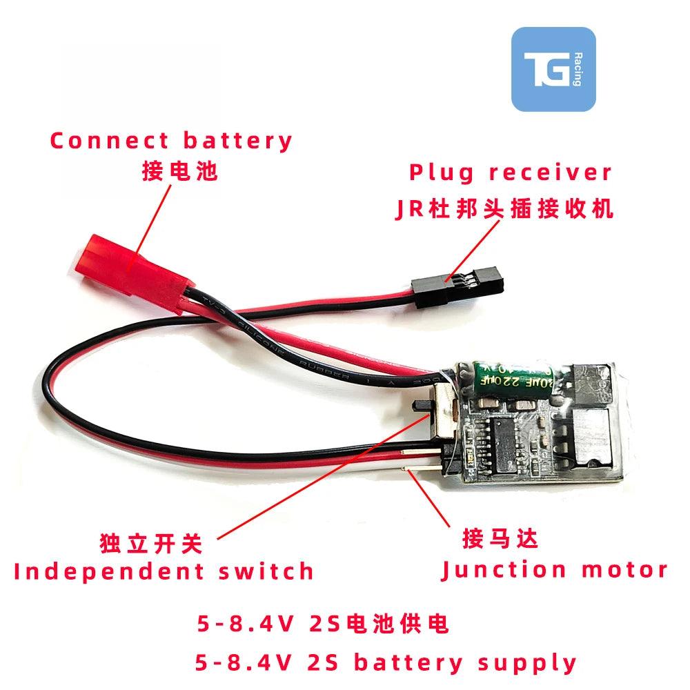 TG mosquito car Brush electric switch MINI-Q MINI-D Weili 1/24 1/28 Modified mosquito car 10A electric switch ESC with switch