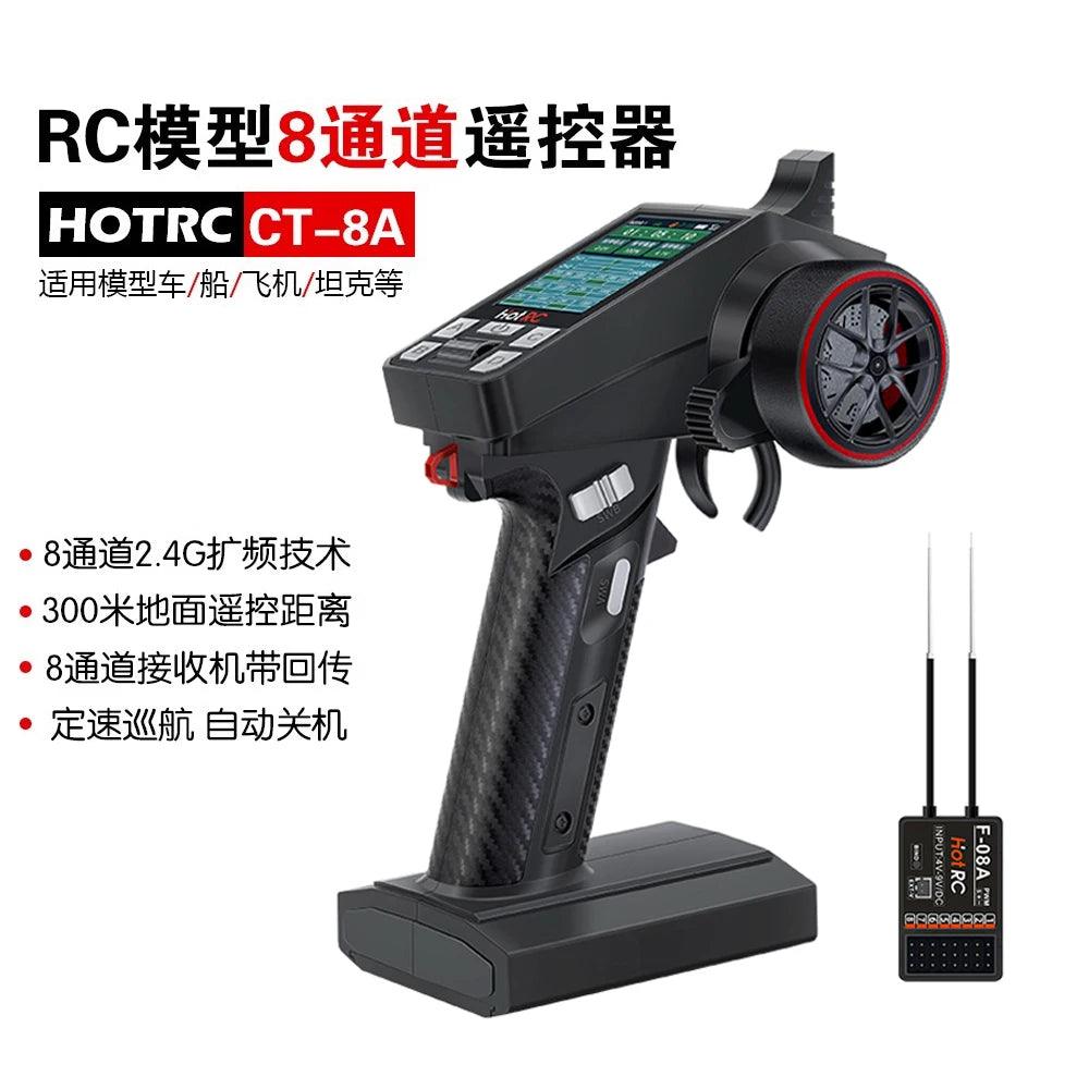 HOTRC CT-8A 8-channel remote control model vehicle and ship mixed control gun control remote transmitter receiver