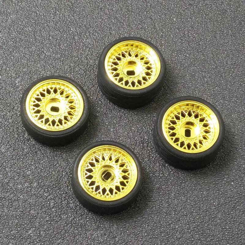 4PCs RC Car Wheel Hub Tires Set for MINI-D Z Q 1/28 AWD RWD Racing Remote Control Mosquito Car Drift Upgrade Parts