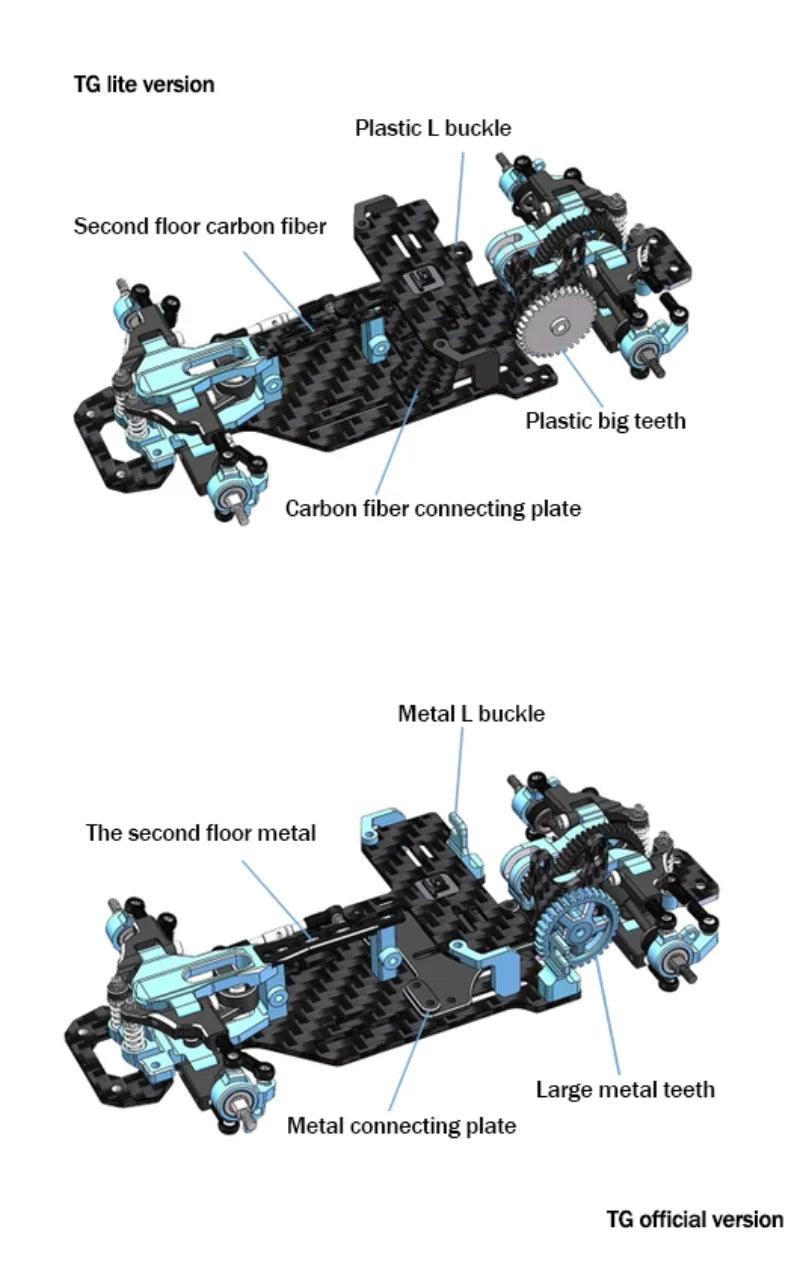 TG RACING 1/24 1/28 Assembled Car Frame RC Electric Remote Control Model Car