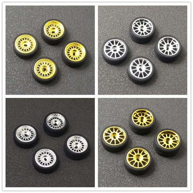 4PCs RC Car Wheel Hub Tires Set for MINI-D Z Q 1/28 AWD RWD Racing Remote Control Mosquito Car Drift Upgrade Parts