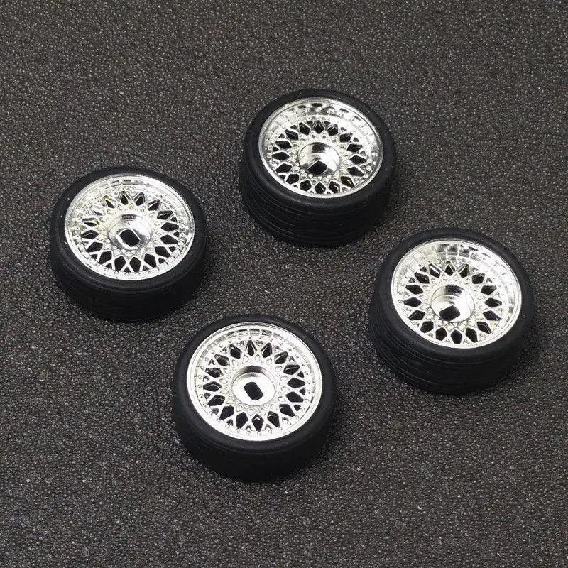 4PCs RC Car Wheel Hub Tires Set for MINI-D Z Q 1/28 AWD RWD Racing Remote Control Mosquito Car Drift Upgrade Parts