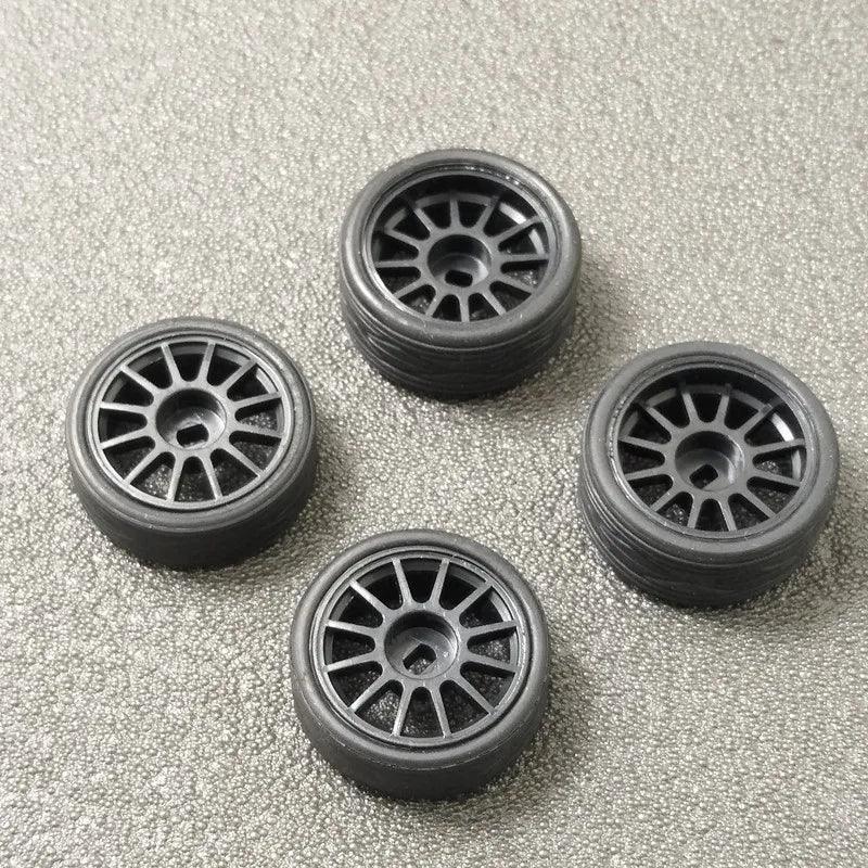 4PCs RC Car Wheel Hub Tires Set for MINI-D Z Q 1/28 AWD RWD Racing Remote Control Mosquito Car Drift Upgrade Parts