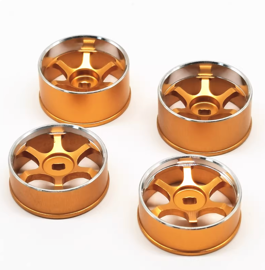 22mm Metal Drift Wheels & Tires for Mini-Z, DRZ, Mini-Q, WLtoys AWD | RC Micro Drift Rims